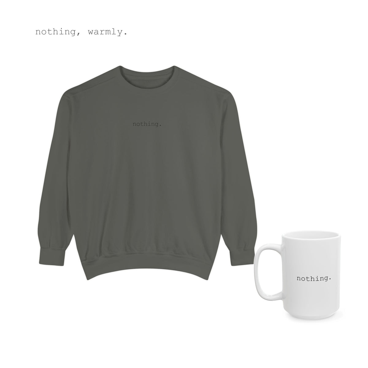 A sweater and a mug, together